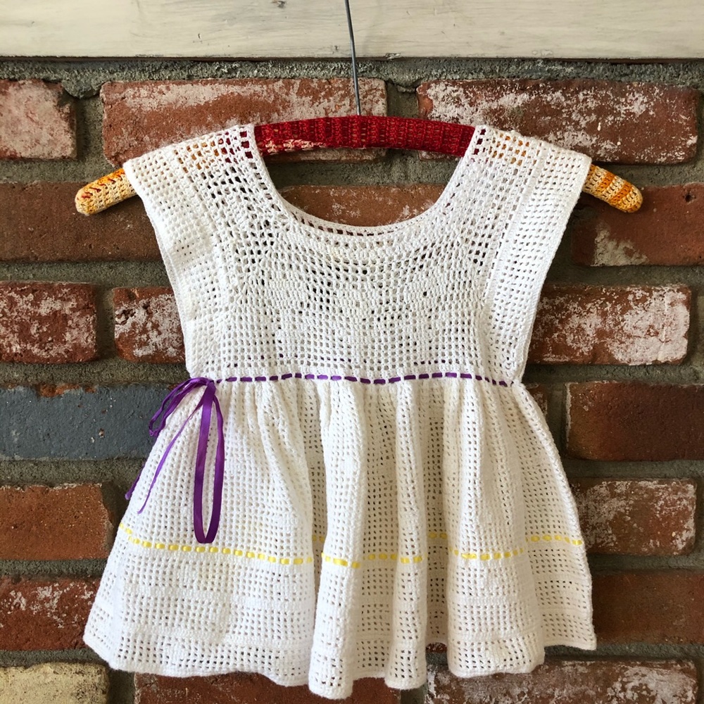 Girls Crochet Tie Dress